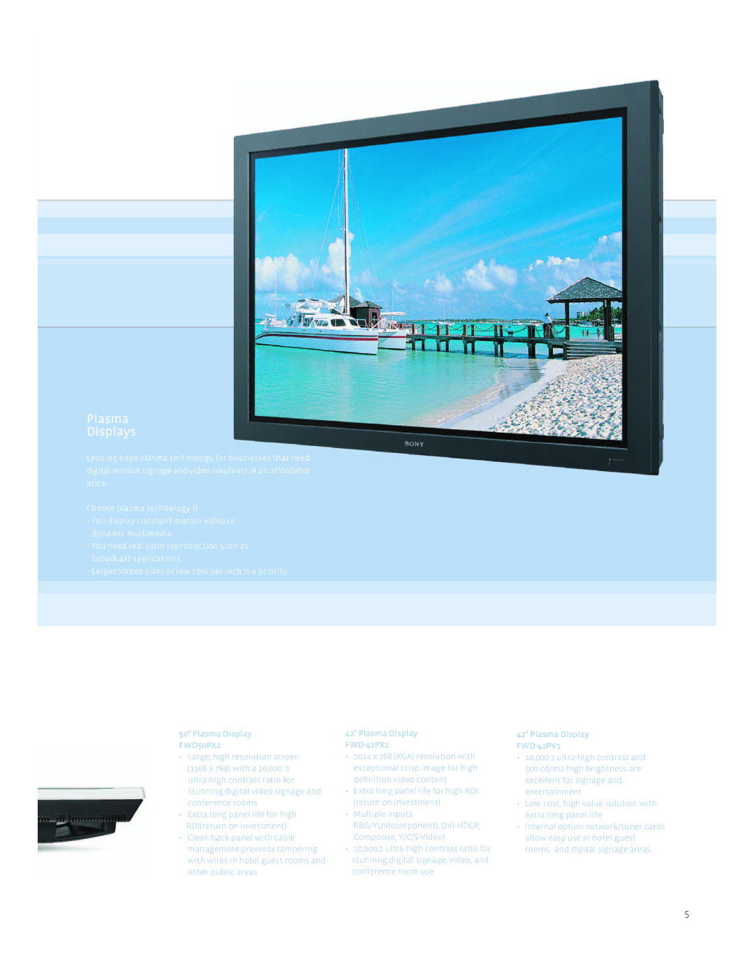 Sony FWD-42PV1, FWD-32LX2S, FWD-40LX2S manual Plasma Displays 