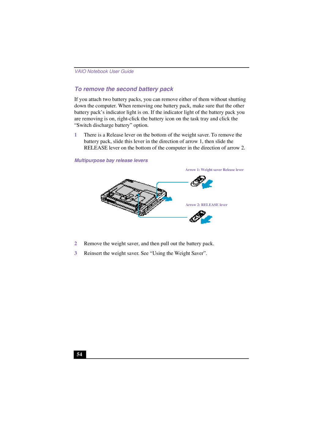 Sony FX150K, FX140K, FX190K, FX120K, FX170K manual To remove the second battery pack, Multipurpose bay release levers 