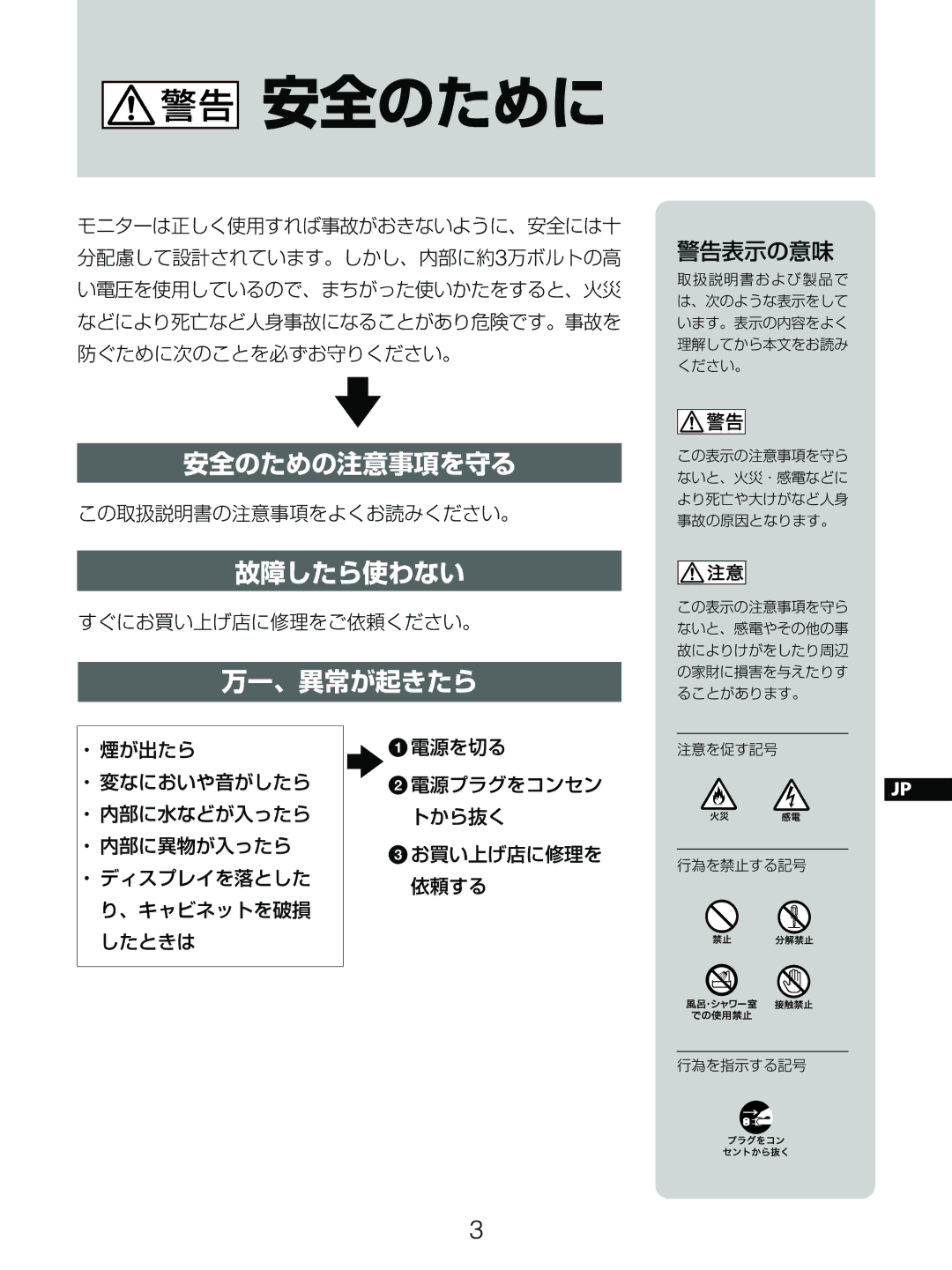 Sony GDM-5510 operating instructions 安全のために 