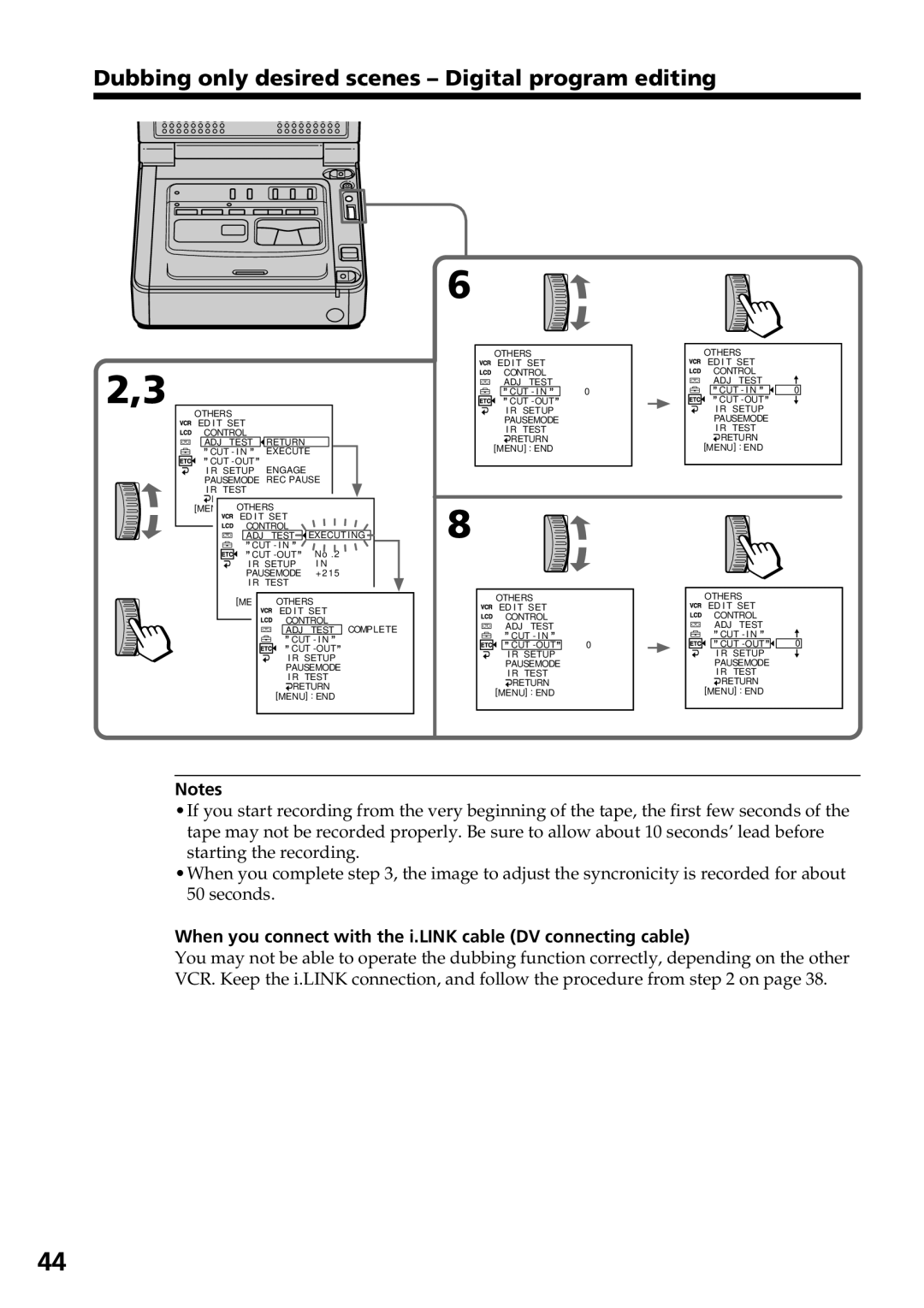 Sony GV-D800 manual Dubbing only desired scenes Digital program editing 