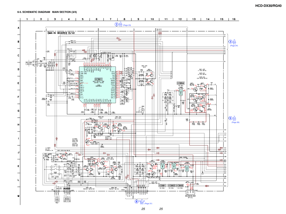 Sony HCD-RG40, HCD-DX30 specifications Schematic Diagram Main /4 