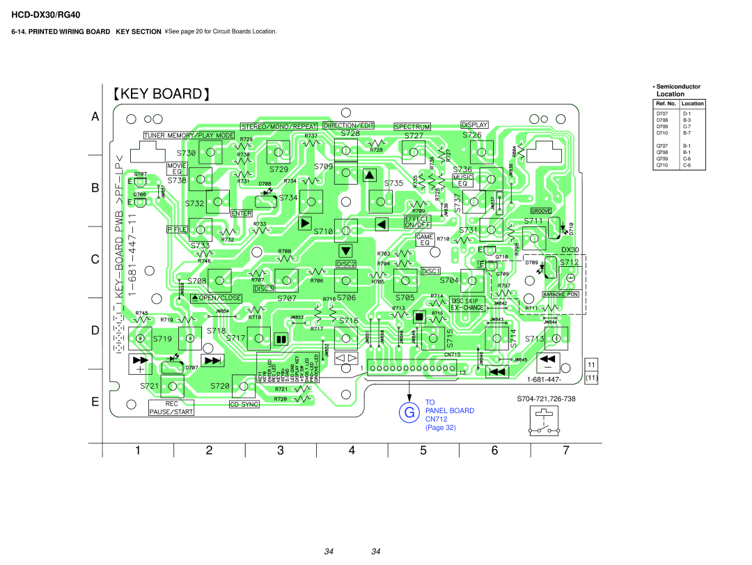 Sony HCD-DX30, HCD-RG40 specifications KEY Board 