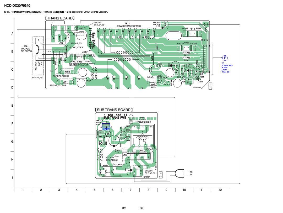 Sony HCD-RG40 specifications Sub Trans Board, HCD-DX30/RG40 