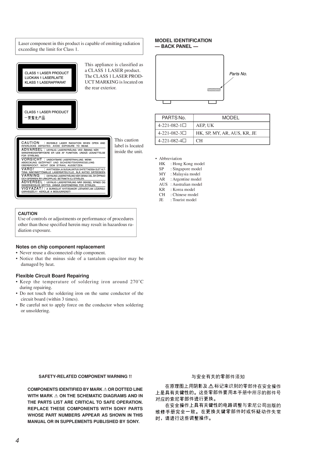 Sony HCD-MD373 service manual Flexible Circuit Board Repairing, Aep, Uk, Hk, Sp, My, Ar, Aus, Kr, Je 