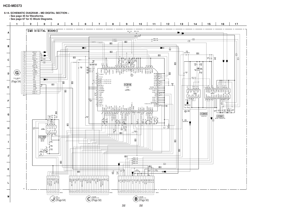 Sony HCD-MD373 Schematic Diagram MD Digital Section, See page 45 for Waveforms See page 67 for IC Block Diagrams 