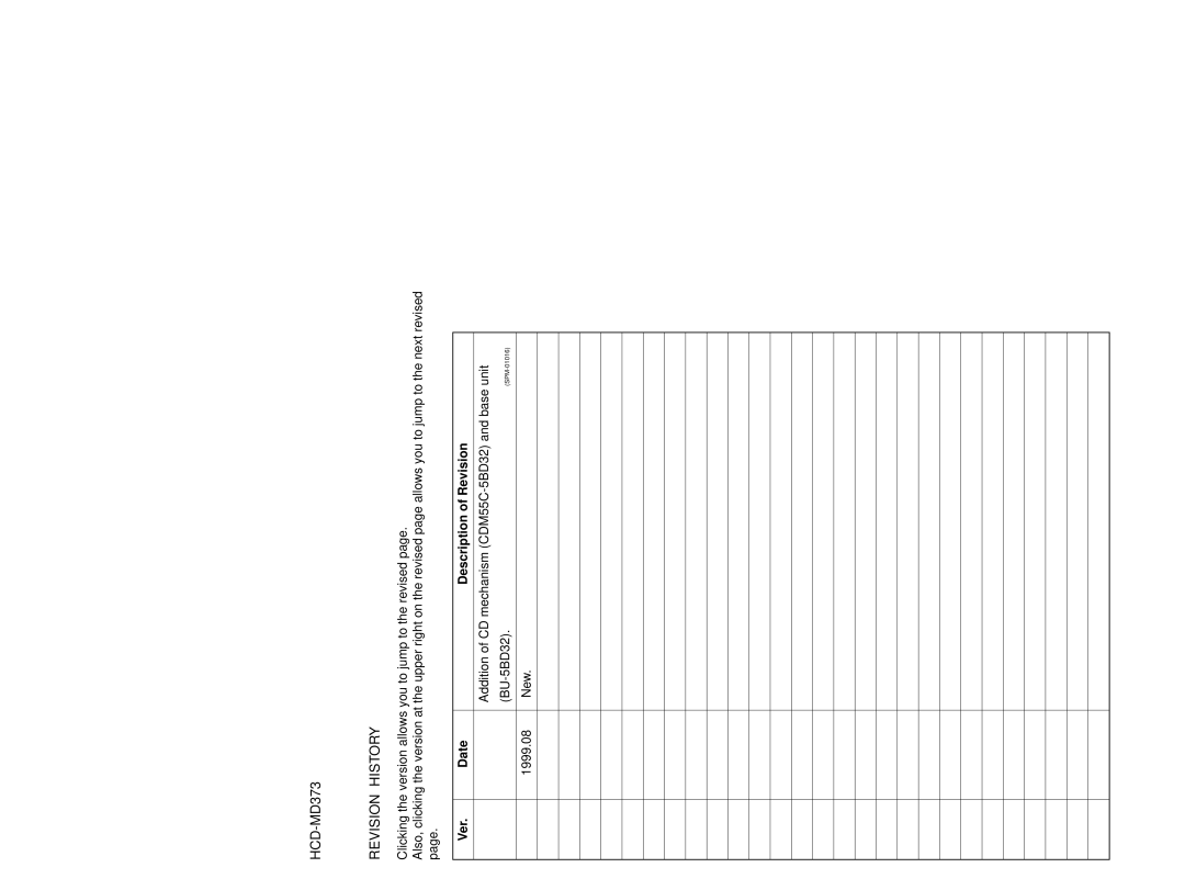 Sony service manual HCD-MD373 Revision History 