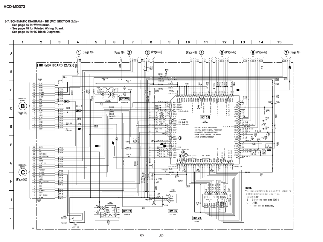 Sony HCD-MD373 SCHEMATIC DIAGRAM - BD MD /2, •See page 48 for Printed Wiring Board, •See page 66 for IC Block Diagrams 