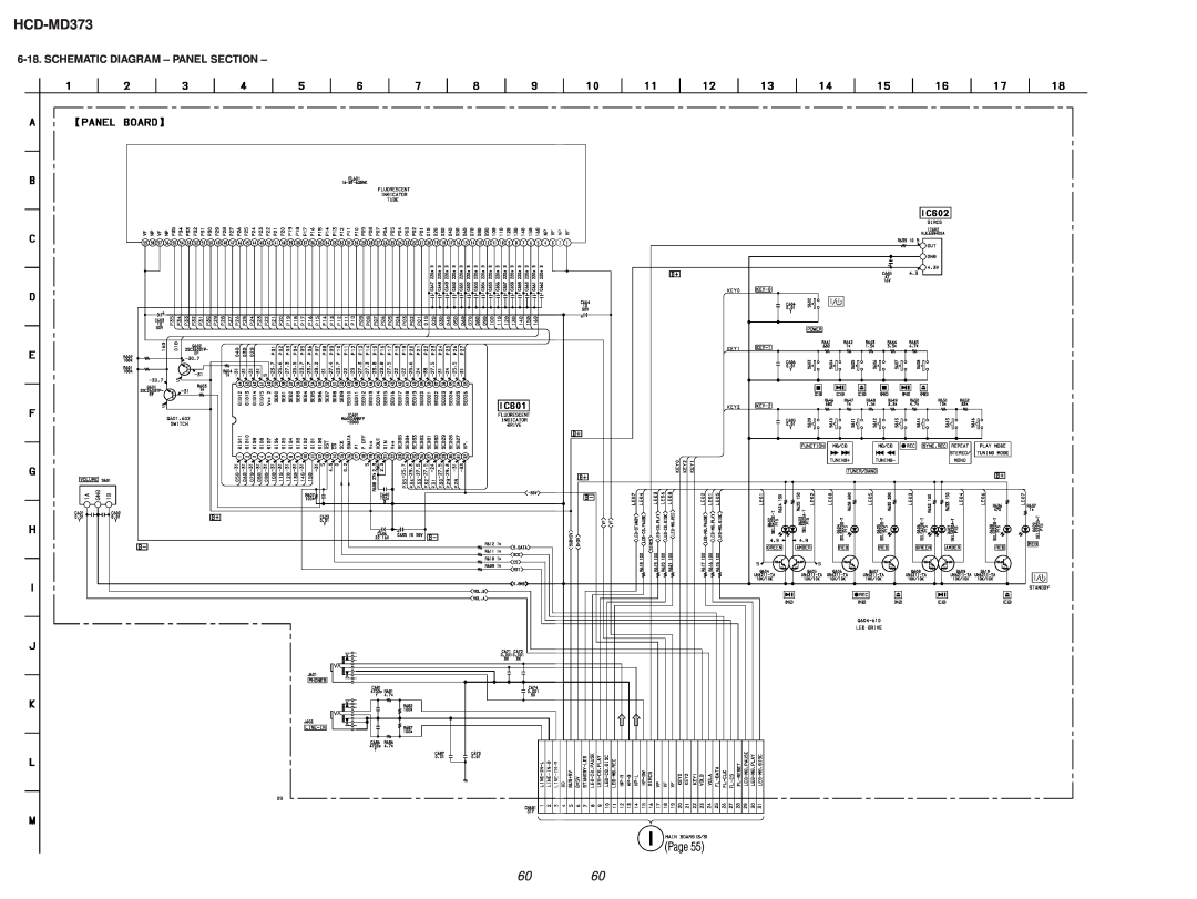 Sony HCD-MD373 service manual Schematic Diagram - Panel Section, Page 