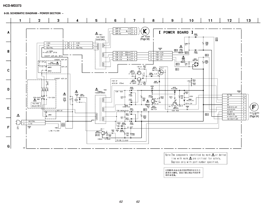 Sony HCD-MD373 service manual Schematic Diagram – Power Section, Page Page 