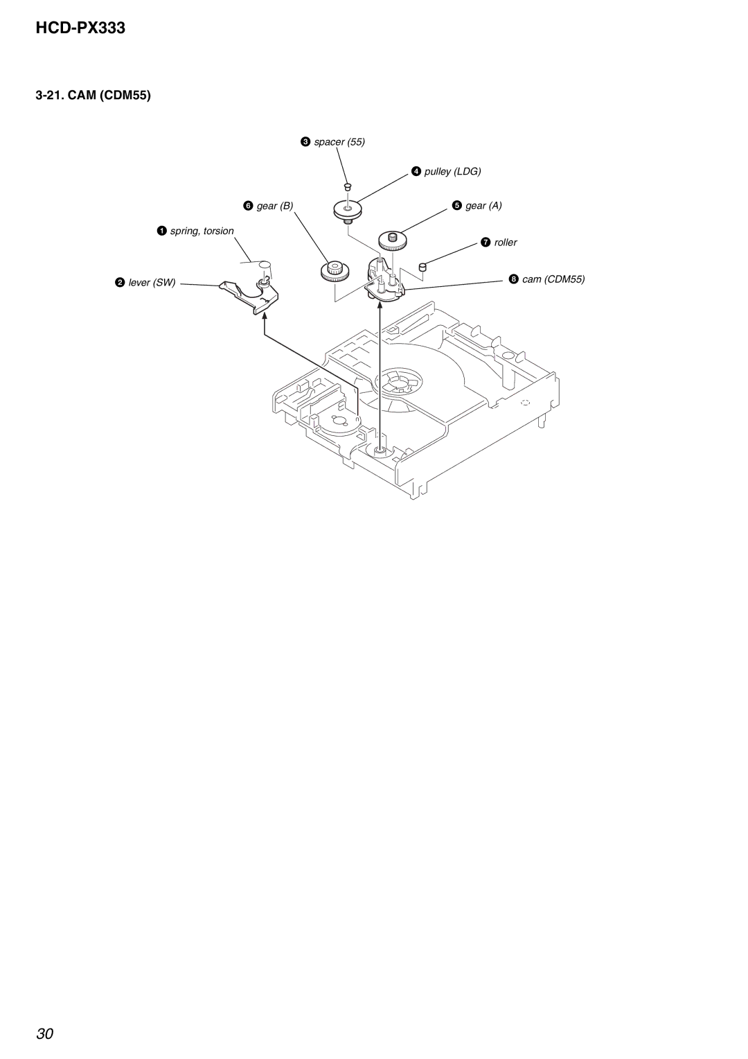 Sony HCD-PX333 specifications CAM CDM55 