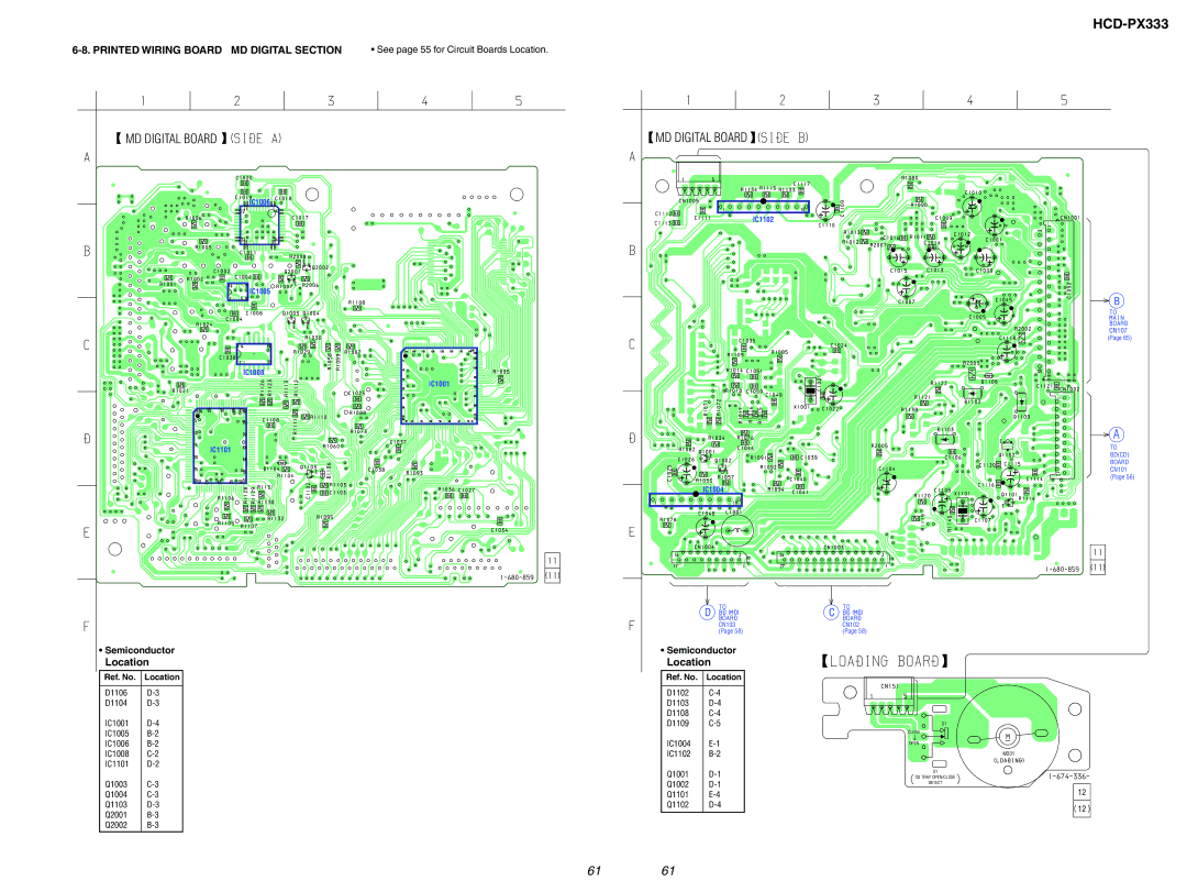 Sony HCD-PX333 specifications Printed Wiring Board MD Digital Section, Semiconductor 