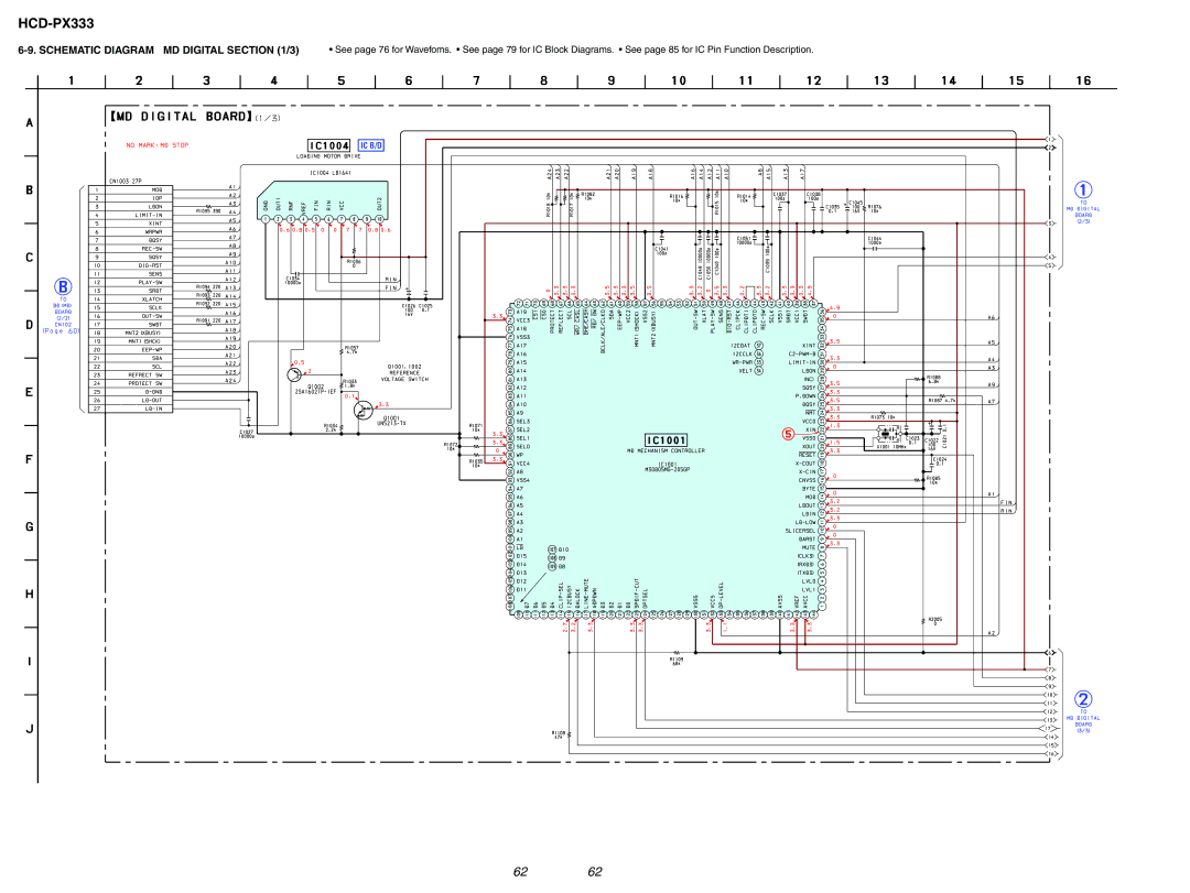 Sony HCD-PX333 specifications Schematic Diagram MD Digital /3 