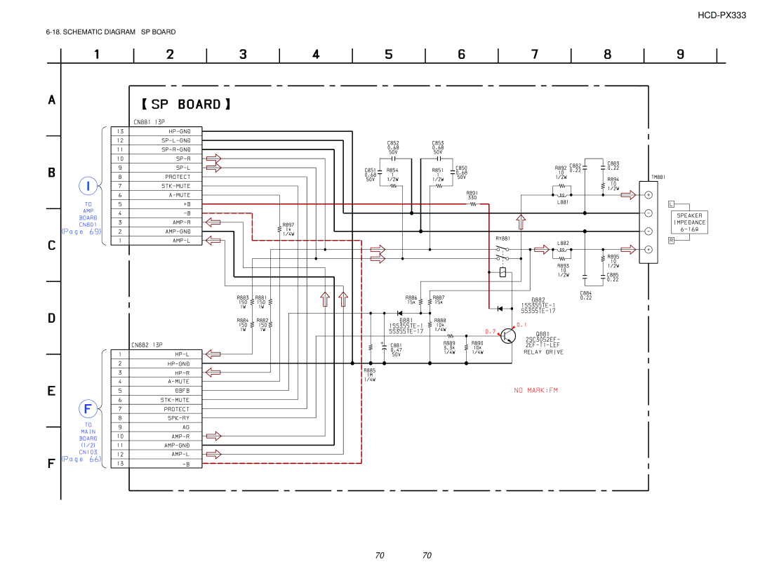 Sony HCD-PX333 specifications Schematic Diagram SP Board 