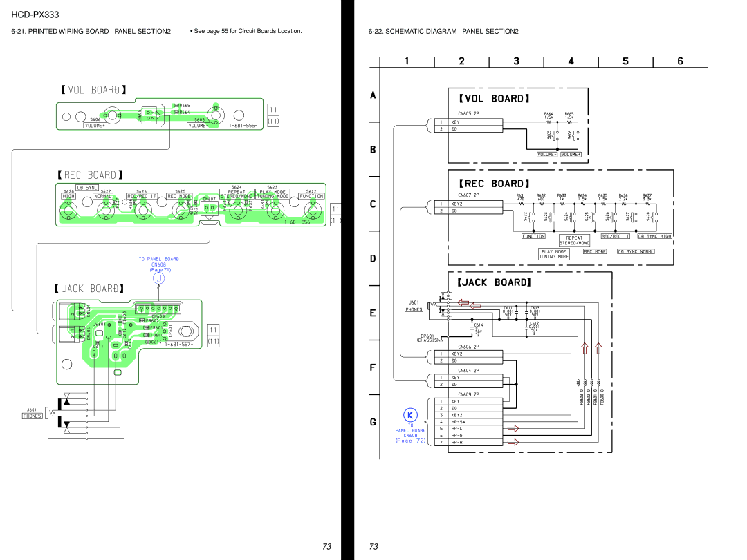 Sony HCD-PX333 specifications See page 55 for Circuit Boards Location 