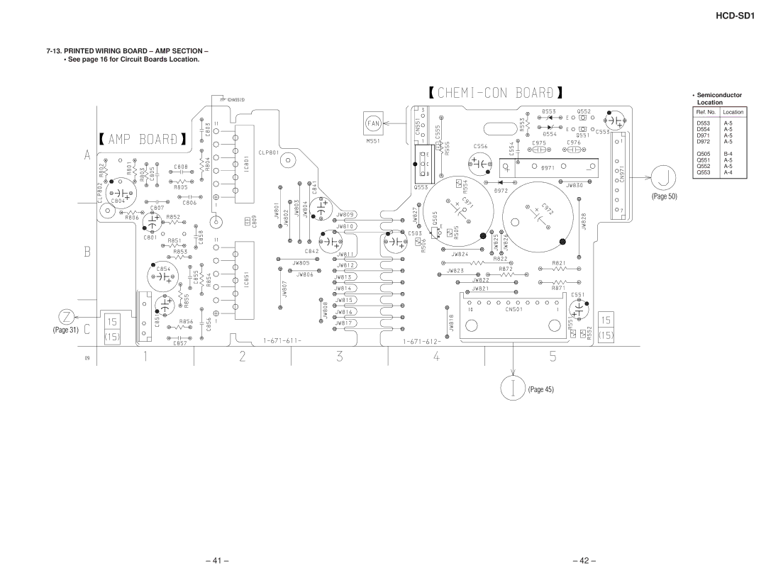 Sony hcd-sd1 service manual Printed Wiring Board AMP Section, Semiconductor 