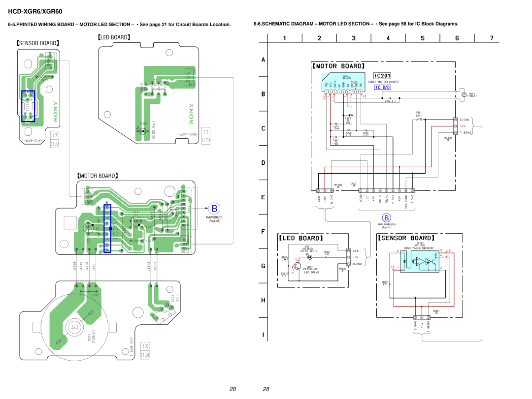 Sony HCD-XGR60 specifications LED Board Sensor Board 