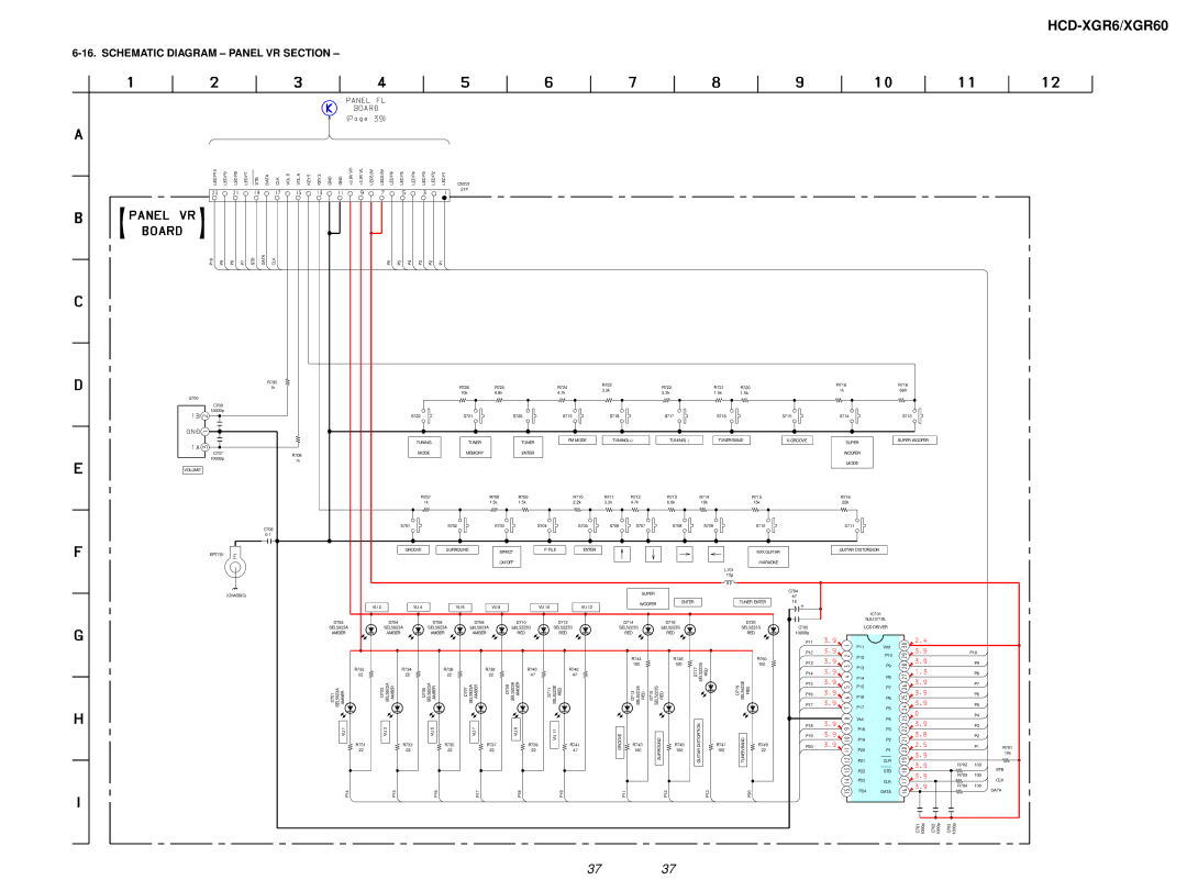 Sony HCD-XGR60 specifications Schematic Diagram Panel VR Section, Volume 