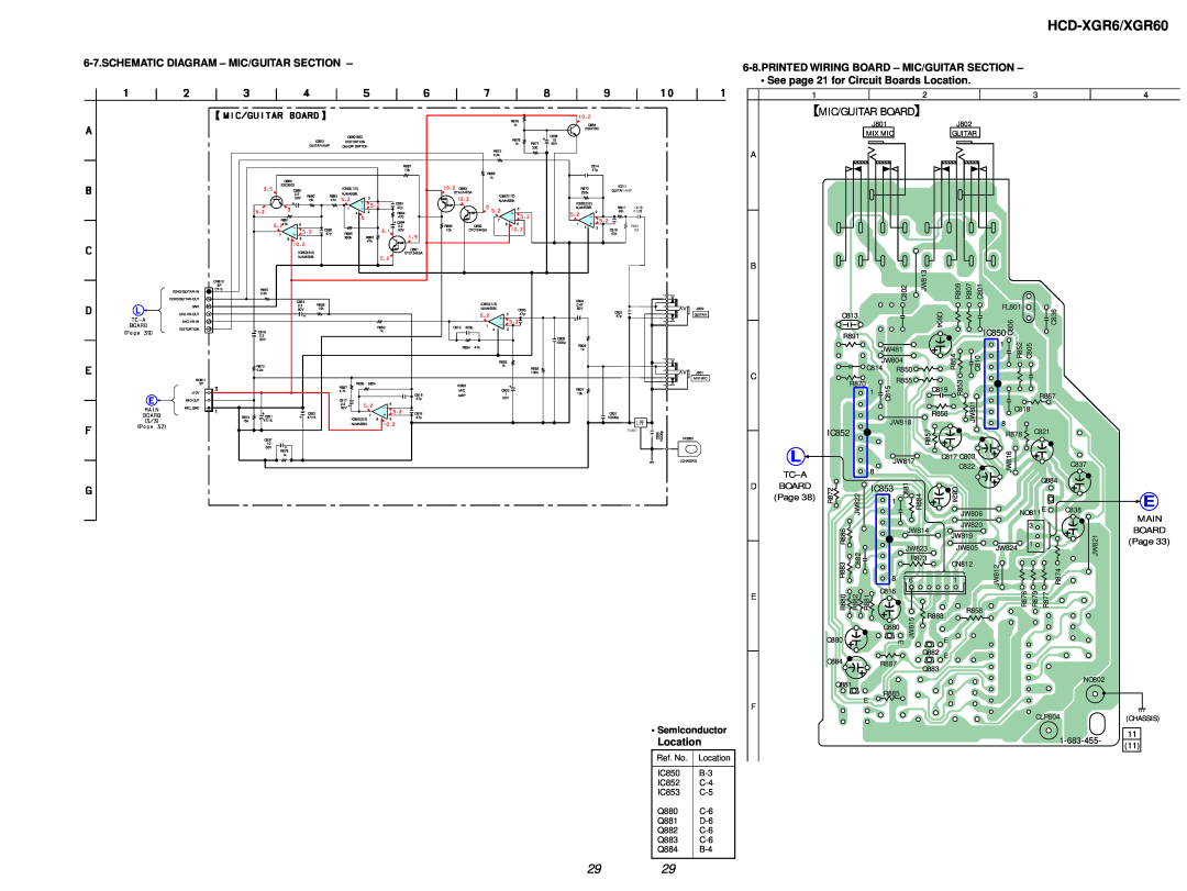 Sony HCD-XGR60 Schematic Diagram - Mic/Guitar Section, Printed Wiring Board - Mic/Guitar Section, HCD-XGR6/XGR60, Location 