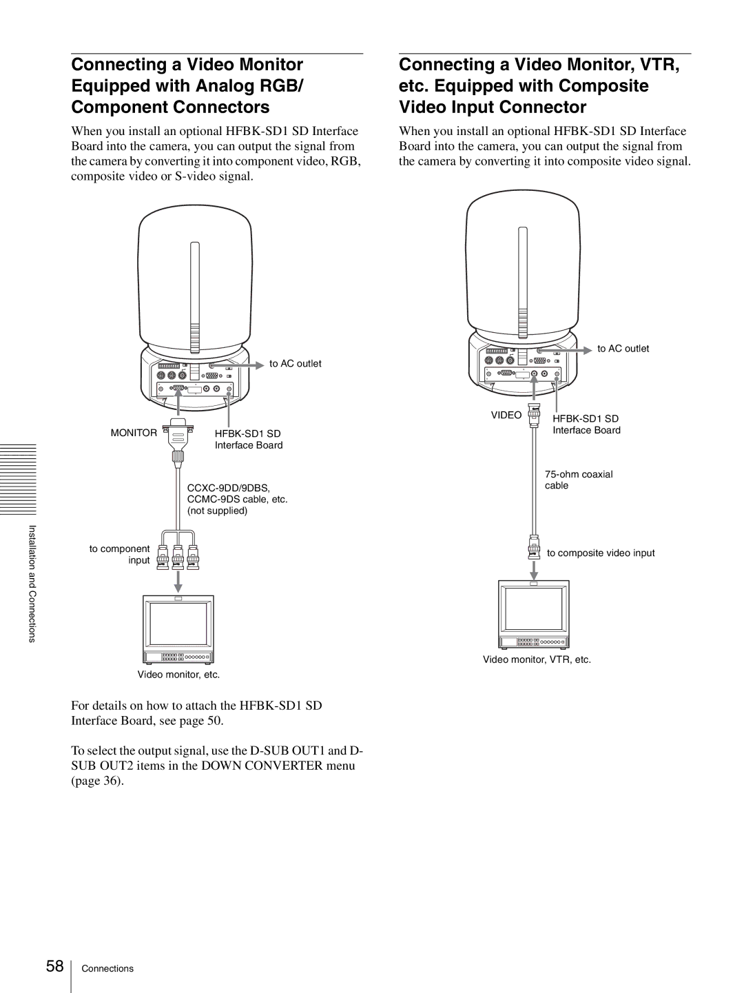 Sony HD 3CCD operating instructions Monitor HFBK-SD1 SD 