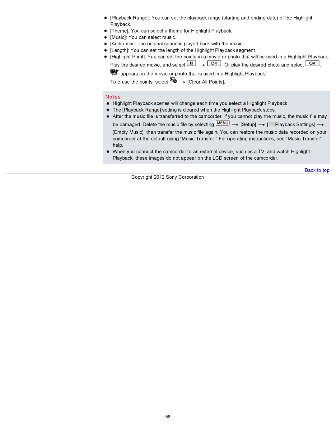 Sony CX210, HDR-CX190, PJ200, CX200 manual Back to top 