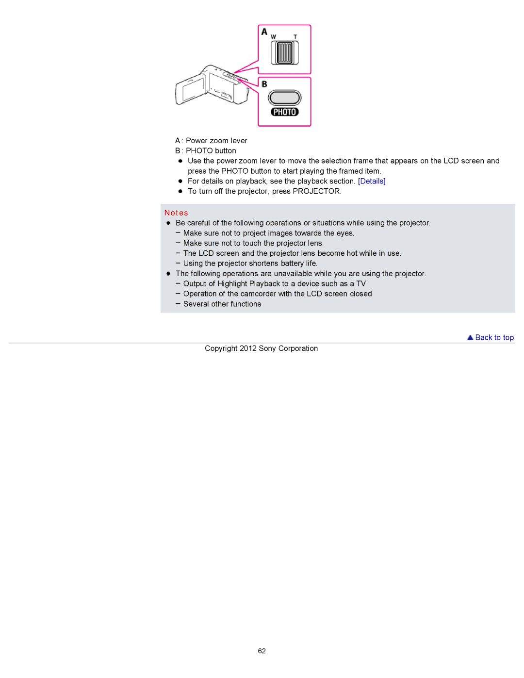 Sony CX210, HDR-CX190, PJ200, CX200 manual Back to top 