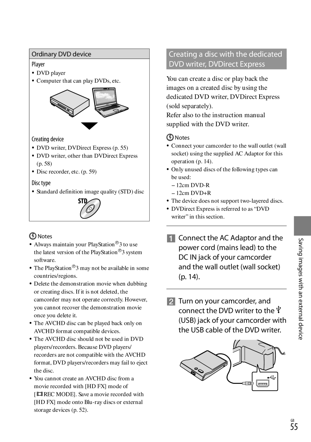 Sony HDR-CX370, HDR-CX350V, HD-RCX300 manual  Connect the AC Adaptor, Power cord mains lead to, DC in jack of your camcorder 