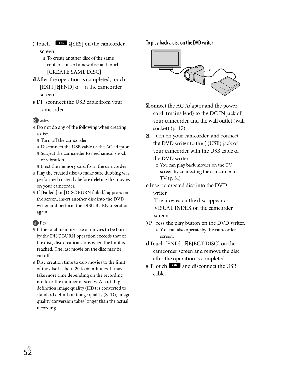 Sony HDR-CX350V, HD-RCX300, HDR-CX370, HDR-XR350 manual To play back a disc on the DVD writer, Create Same Disc 