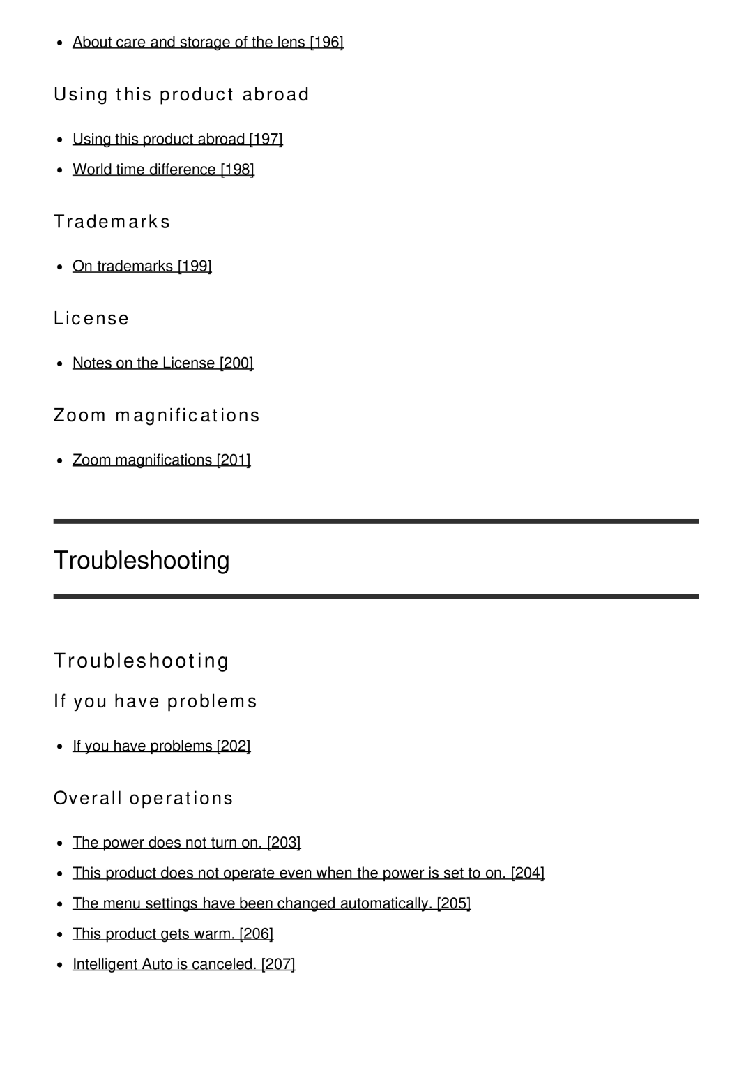 Sony FDR-AX100E, HDR-CX900E manual Troubleshooting 