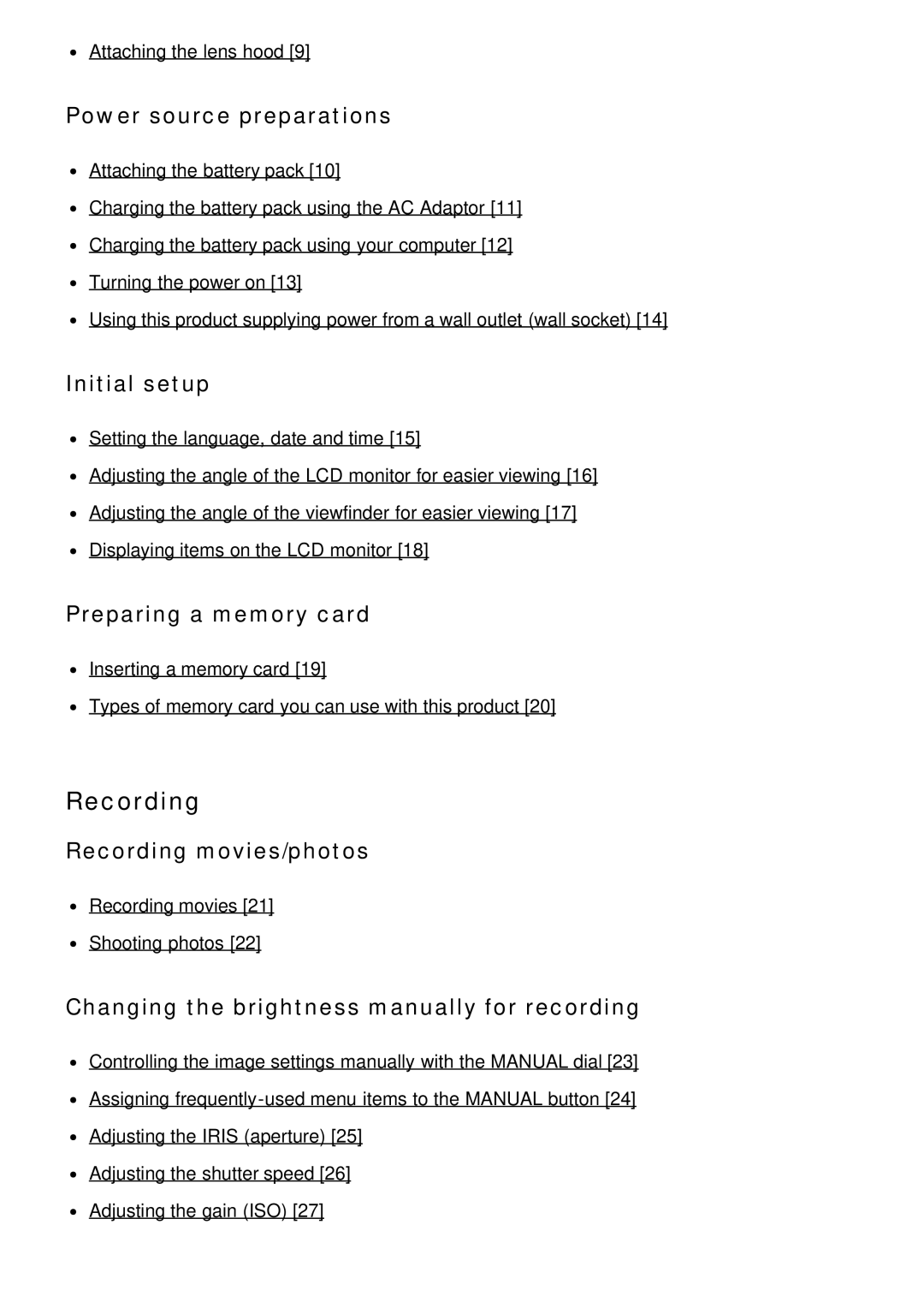 Sony HDR-CX900E, FDR-AX100E manual Recording 