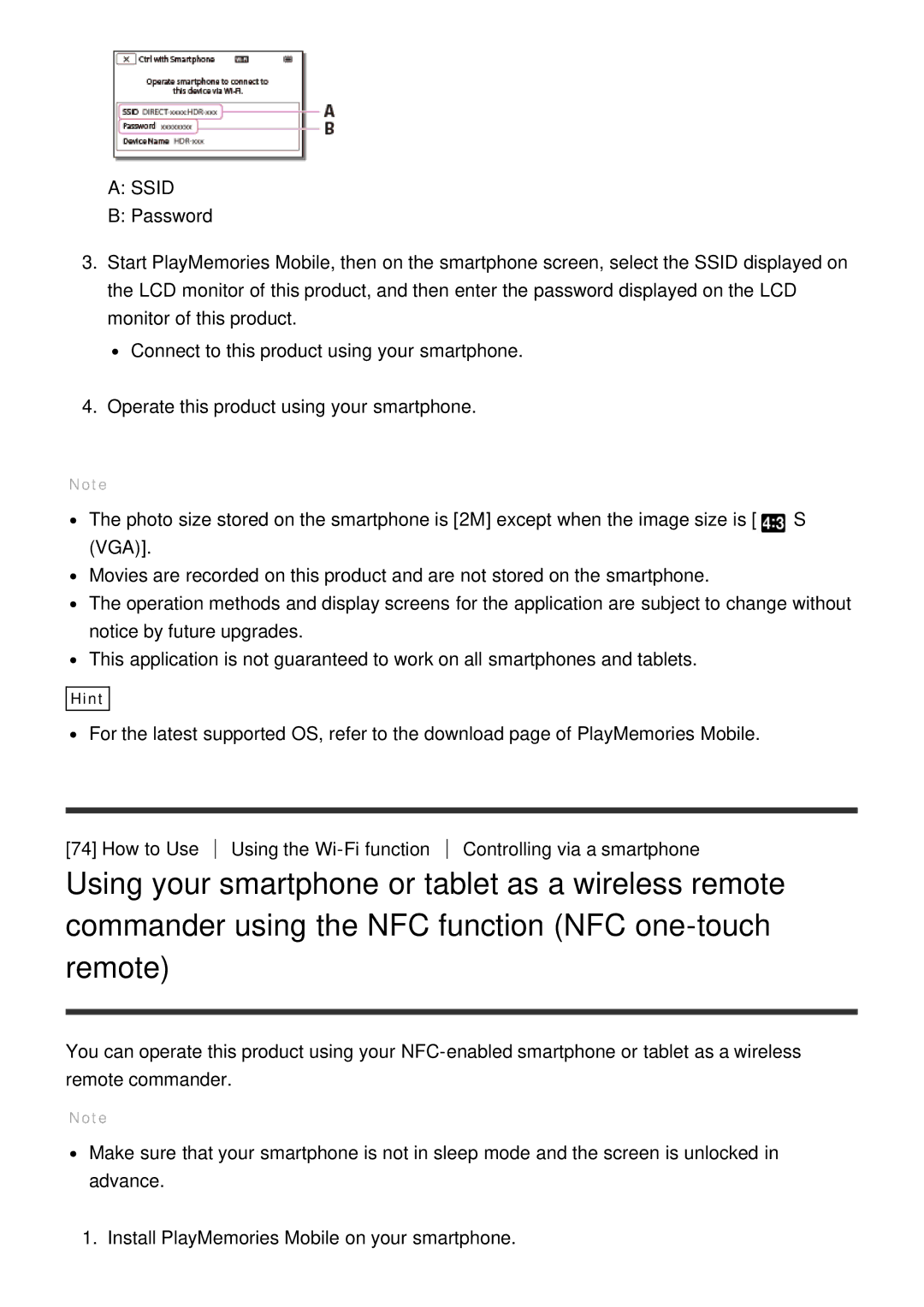 Sony HDR-CX900E, FDR-AX100E manual Ssid 