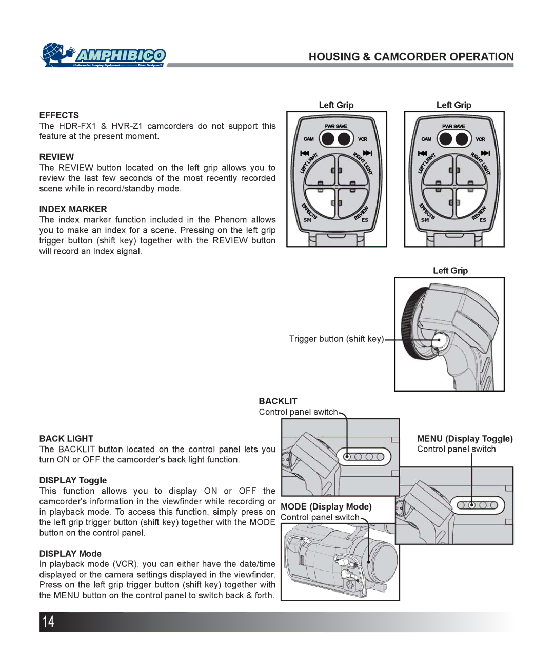 Sony HVR-Z1, HDR-FX1 instruction manual Effects, Review, Index Marker, Backlit, Back Light 