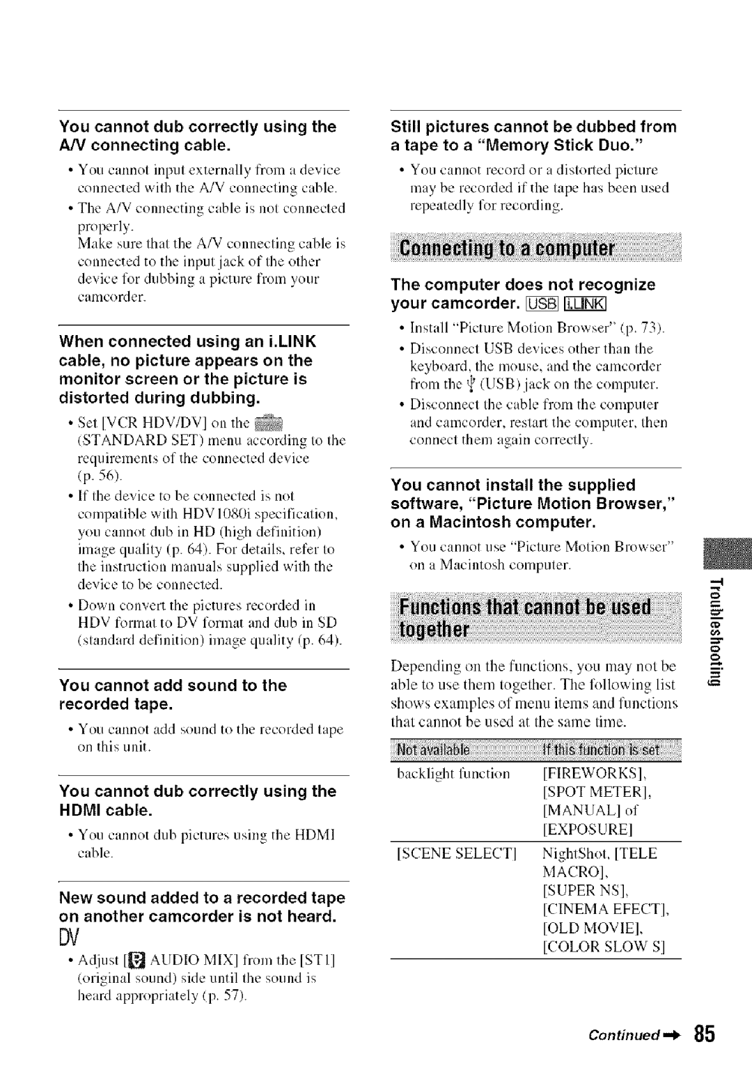 Sony HDR-HC9 manual Recorded tape, Your camcorder, You cannot dub correctly using the Hdmi cable 