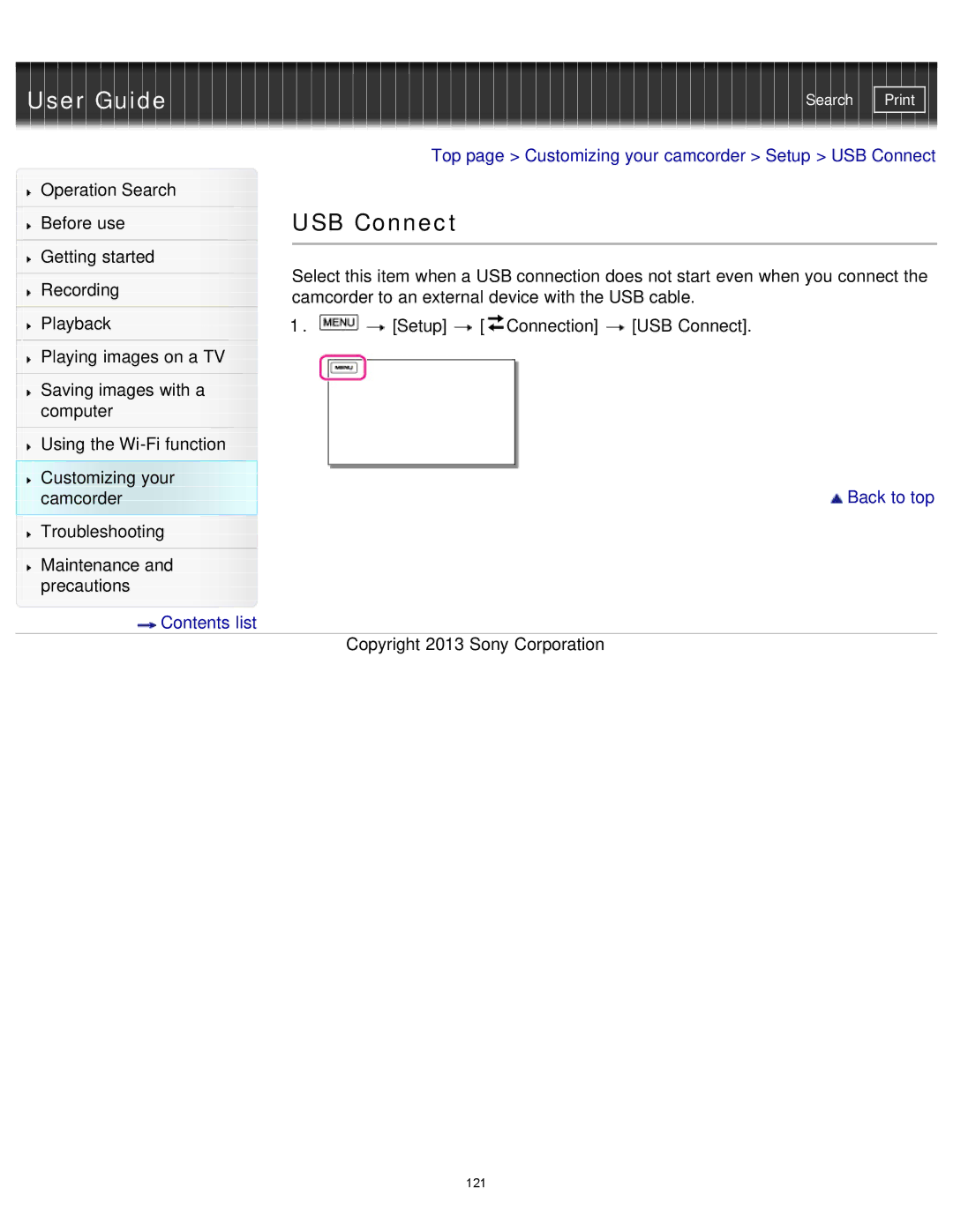 Sony HDR-MV1 manual USB Connect 