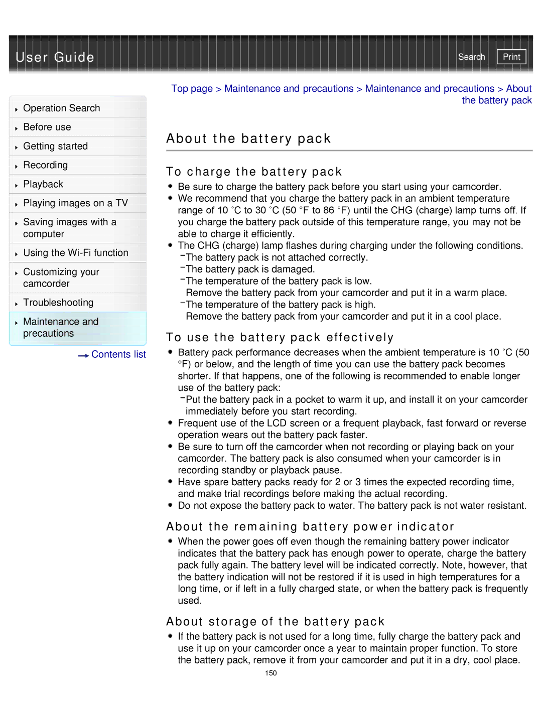 Sony HDR-MV1 manual About the battery pack, To charge the battery pack, To use the battery pack effectively 