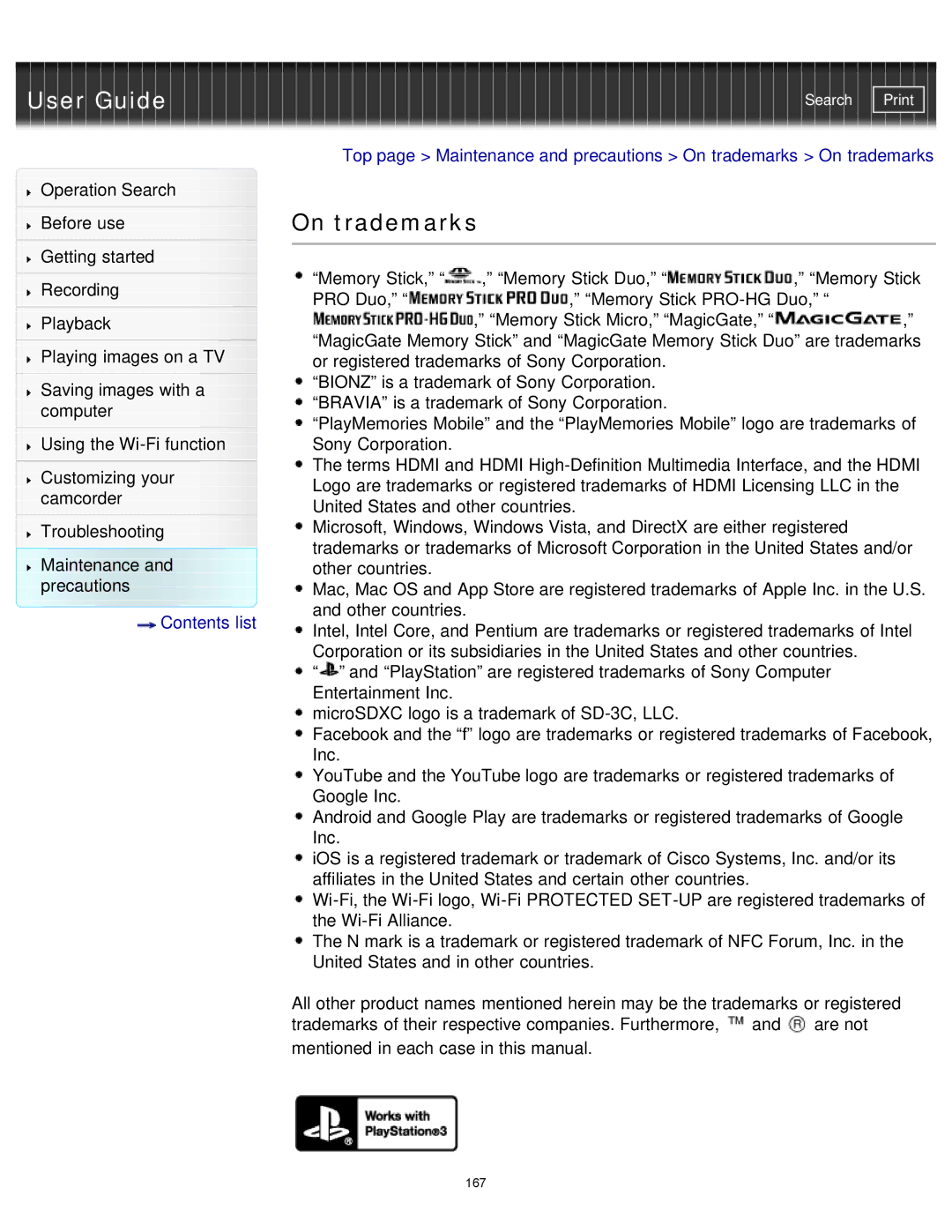 Sony HDR-MV1 manual On trademarks 