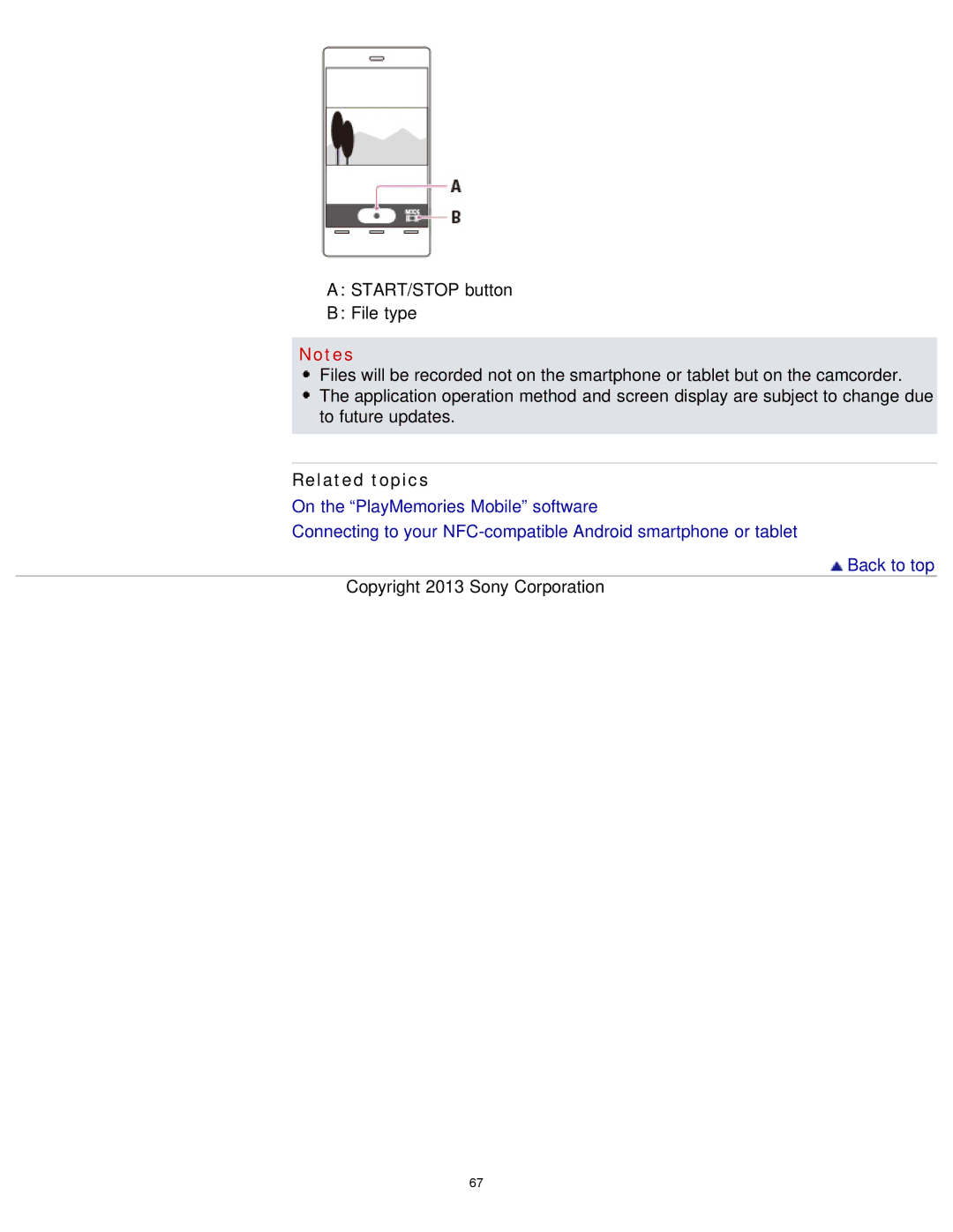 Sony HDR-MV1 manual Related topics 