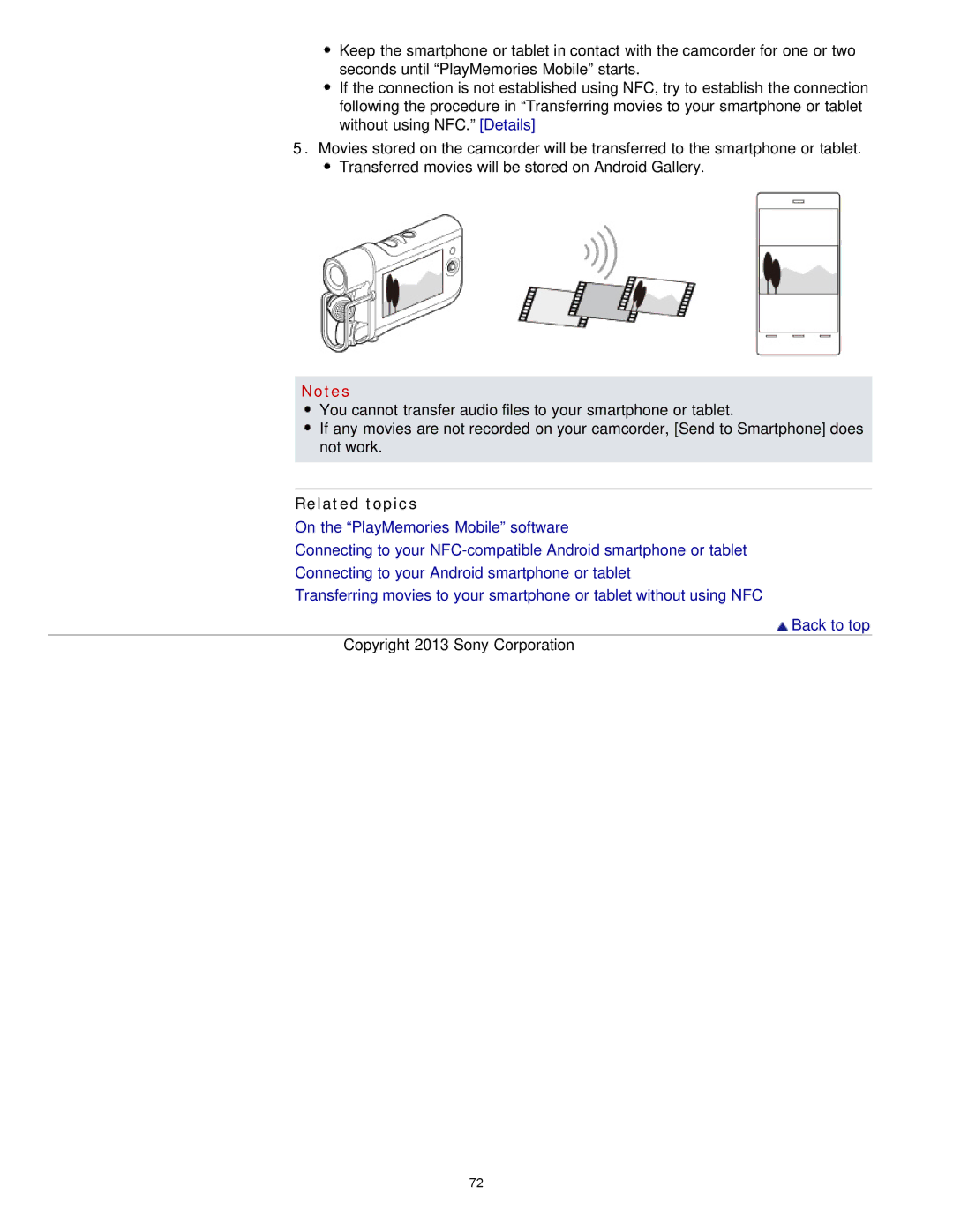 Sony HDR-MV1 manual Related topics 