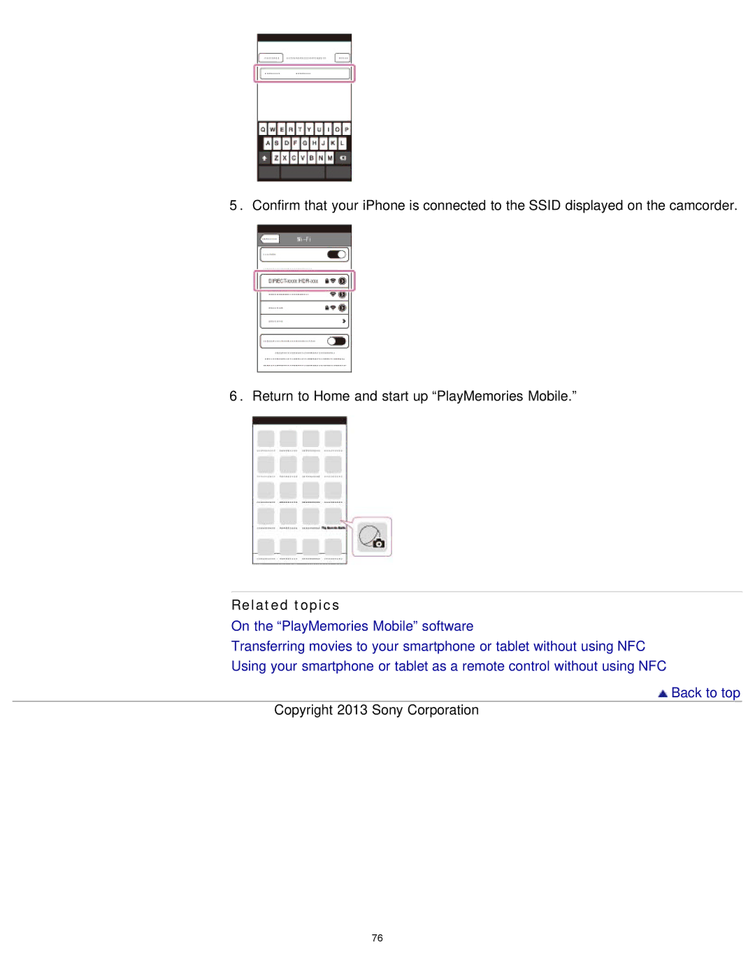 Sony HDR-MV1 manual Related topics 