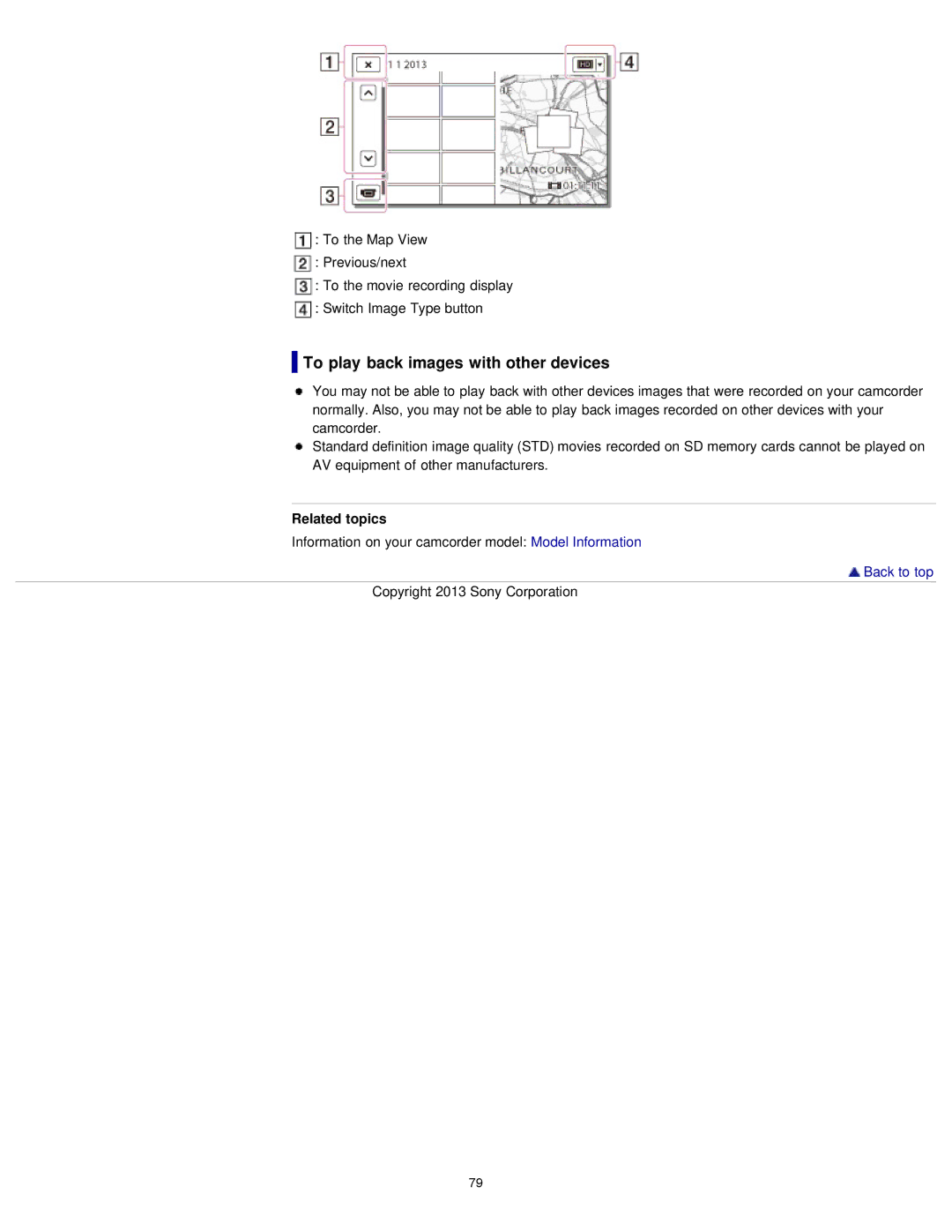 Sony PJ780VE, HDR-PJ780E, PJ790VE, PJ790E manual To play back images with other devices 