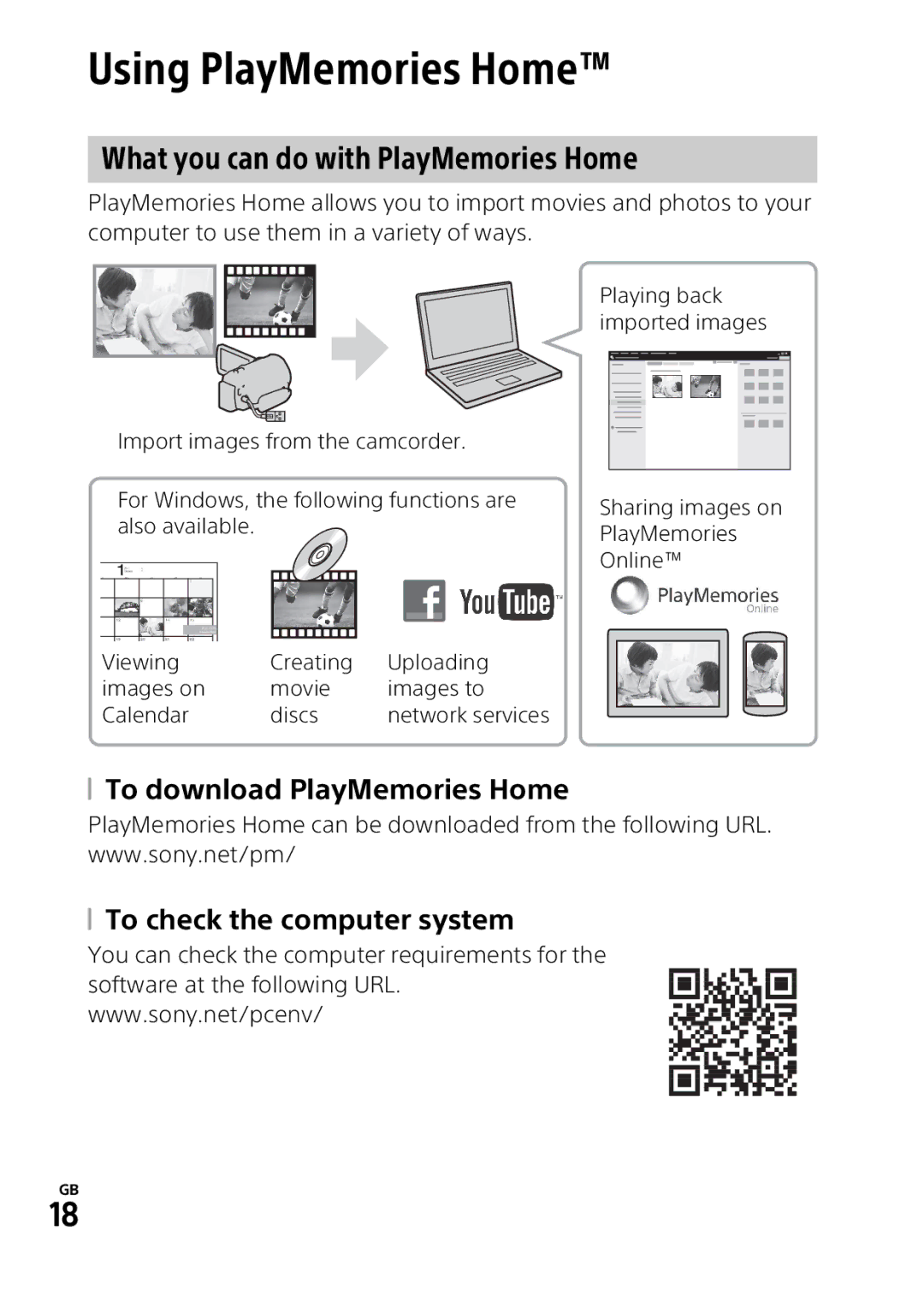 Sony HDRPJ540B manual Using PlayMemories Home, What you can do with PlayMemories Home 