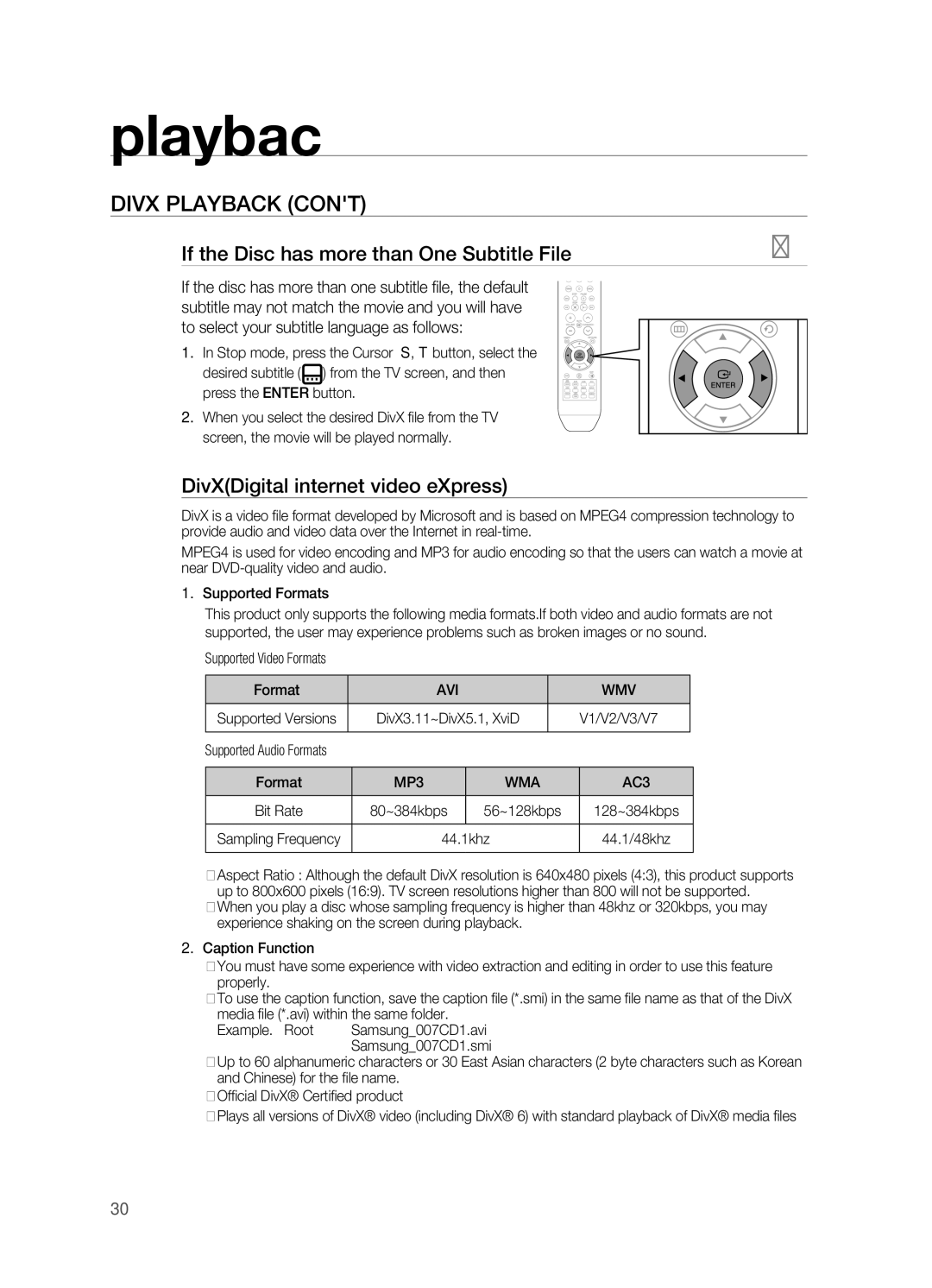 Sony HT-X810 user manual If the Disc has more than One Subtitle File, DivXDigital internet video eXpress, Avi Wmv, MP3 WMA 