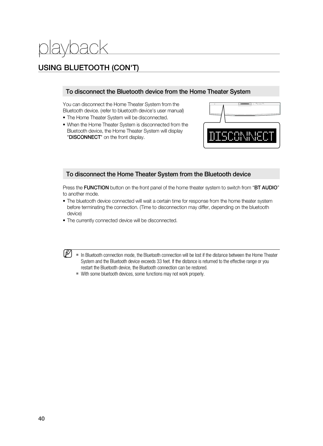 Sony HT-X810 user manual Using Bluetooth 