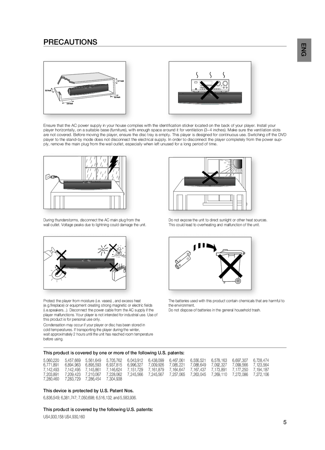 Sony HT-X810 user manual PrECAUTIONS, Eng 