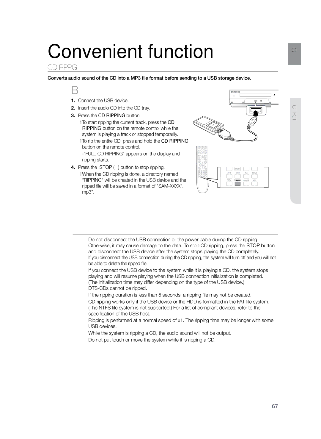 Sony HT-Z320, HT-Z420, HT-TZ425, HT-TZ322, HT-TZ422, HT-TZ325 user manual CD rIPPING, ENG function convenient 