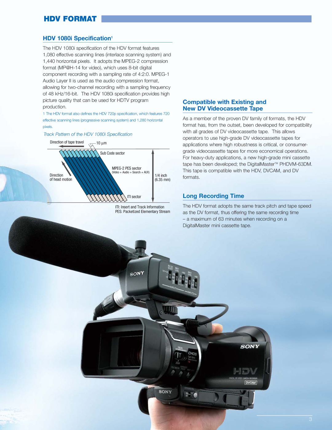 Sony HVR-A1U HDV Format, HDV 1080i Specification1, Compatible with Existing New DV Videocassette Tape, Long Recording Time 