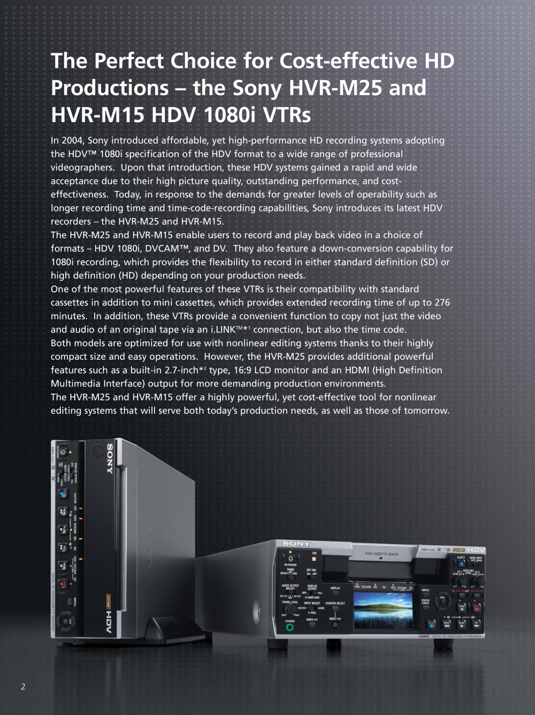 Sony HVR-M15N/M15P, HVR-M25N/M25P manual 
