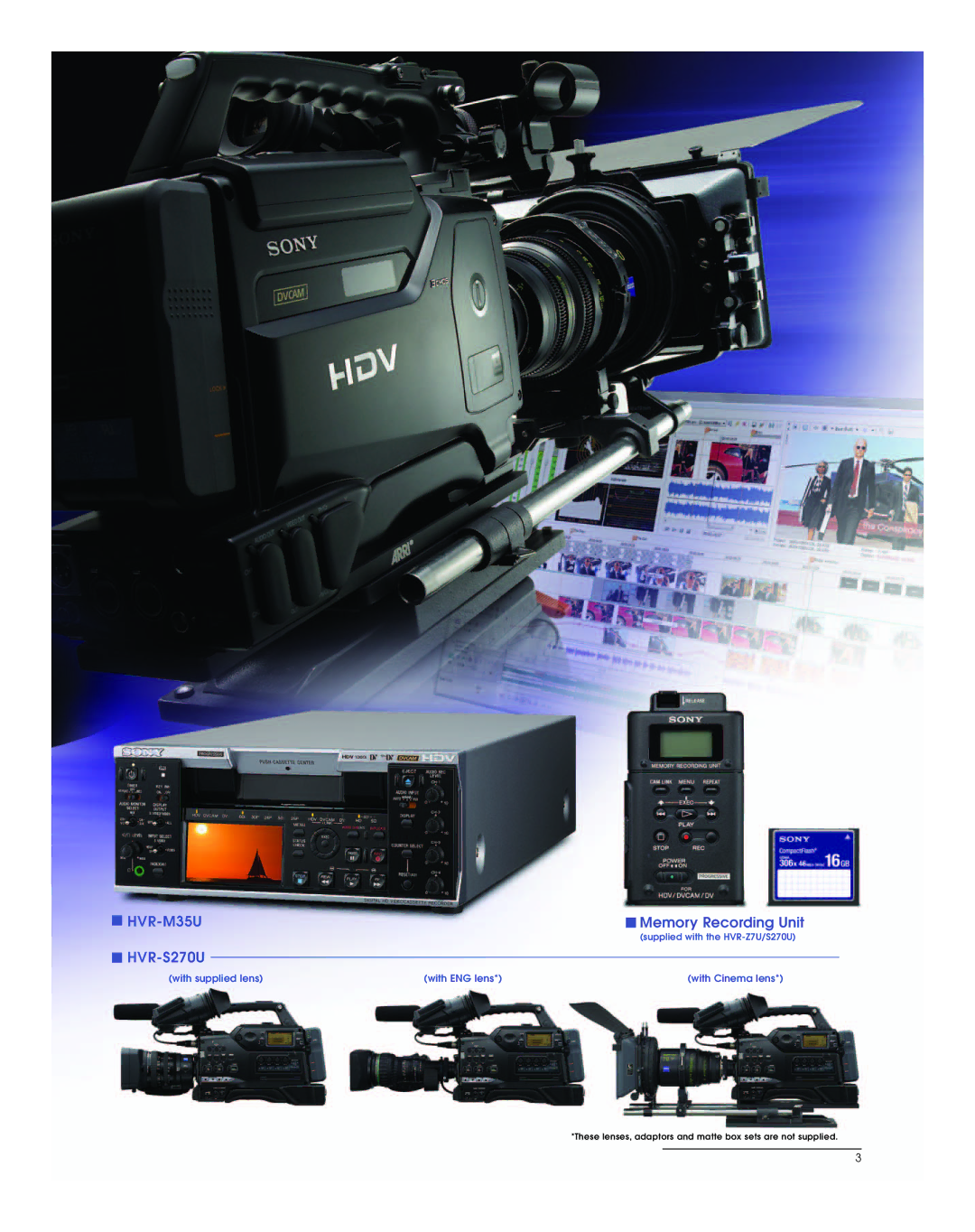 Sony HVR-M35U, HVR-S270U, HVR-Z7U manual 