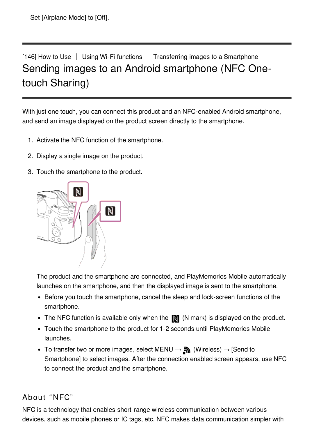 Sony HX400V, DSC-HX400 manual About NFC 