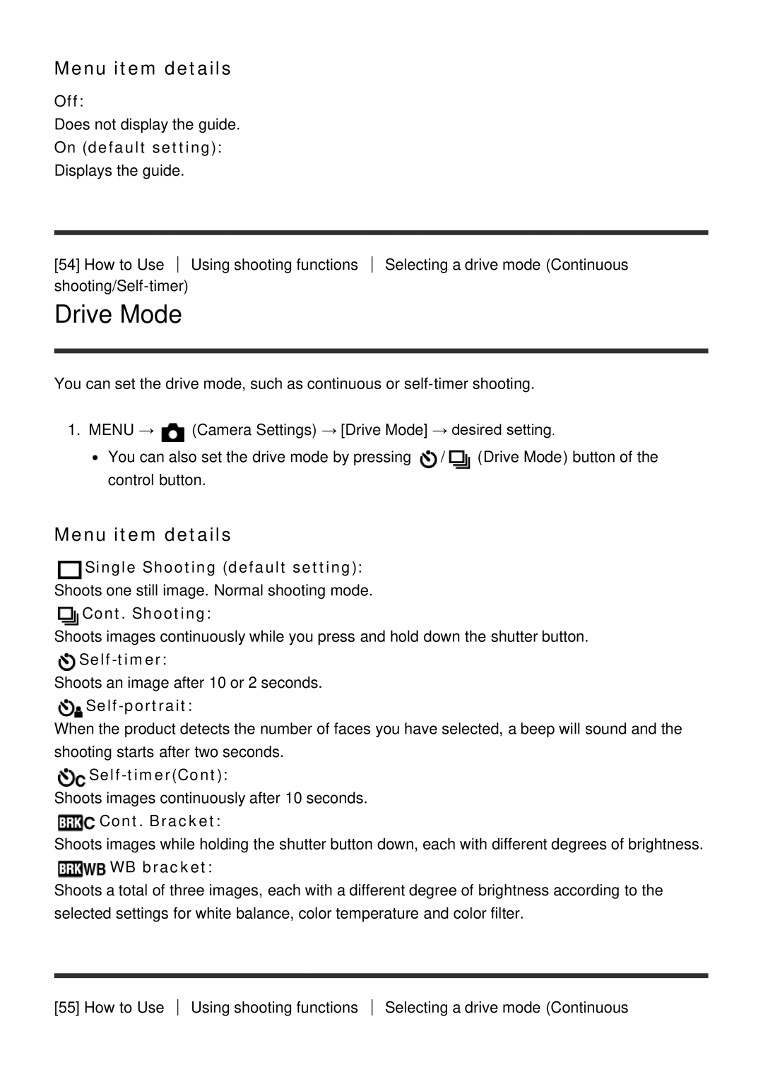 Sony HX400V, DSC-HX400 manual Drive Mode 