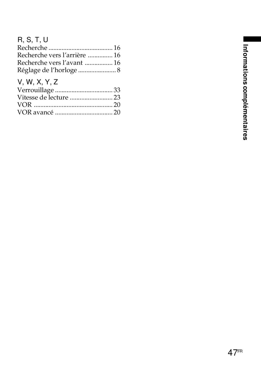 Sony ICD-R100PC operating instructions 47FR, T, U 